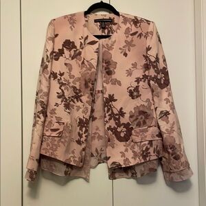 Ellen Tracy Pink and Brown Blazer with Floral Pattern